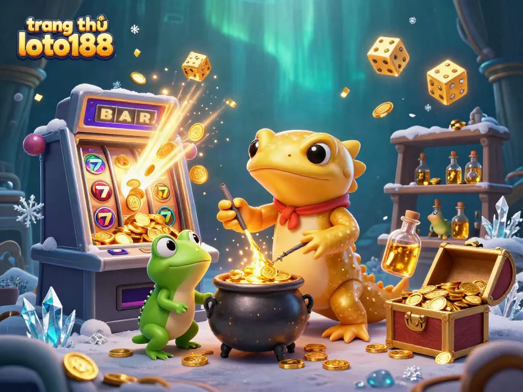 Engage at trang chủ loto188 with vibrant 3D casino illustration showcasing an alchemist and exciting gaming elements.