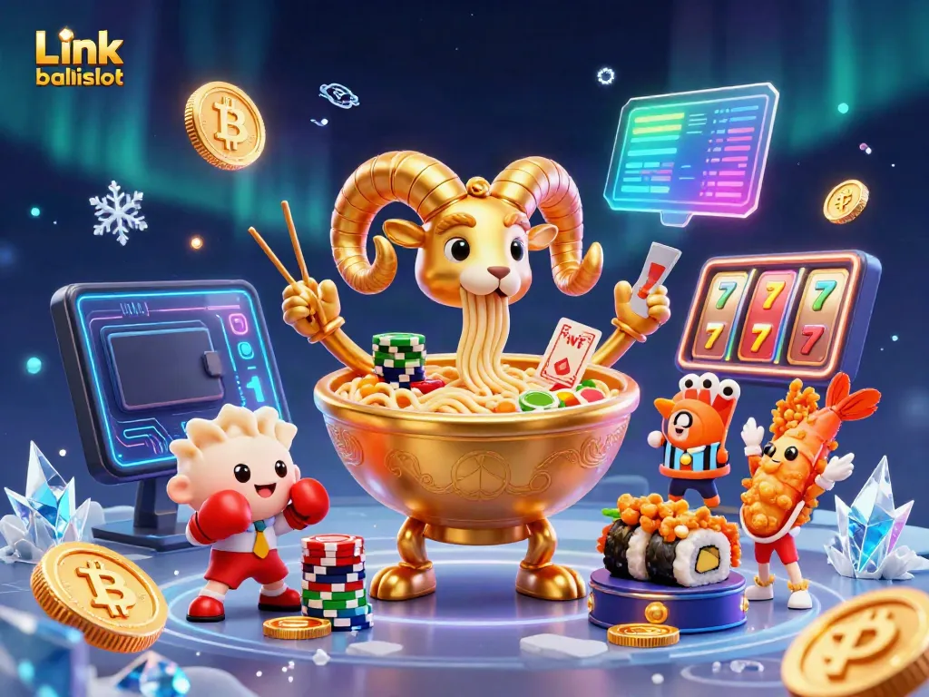 Engage in the thrilling Link balislot experience with a dynamic casino-themed illustration featuring animated characters.