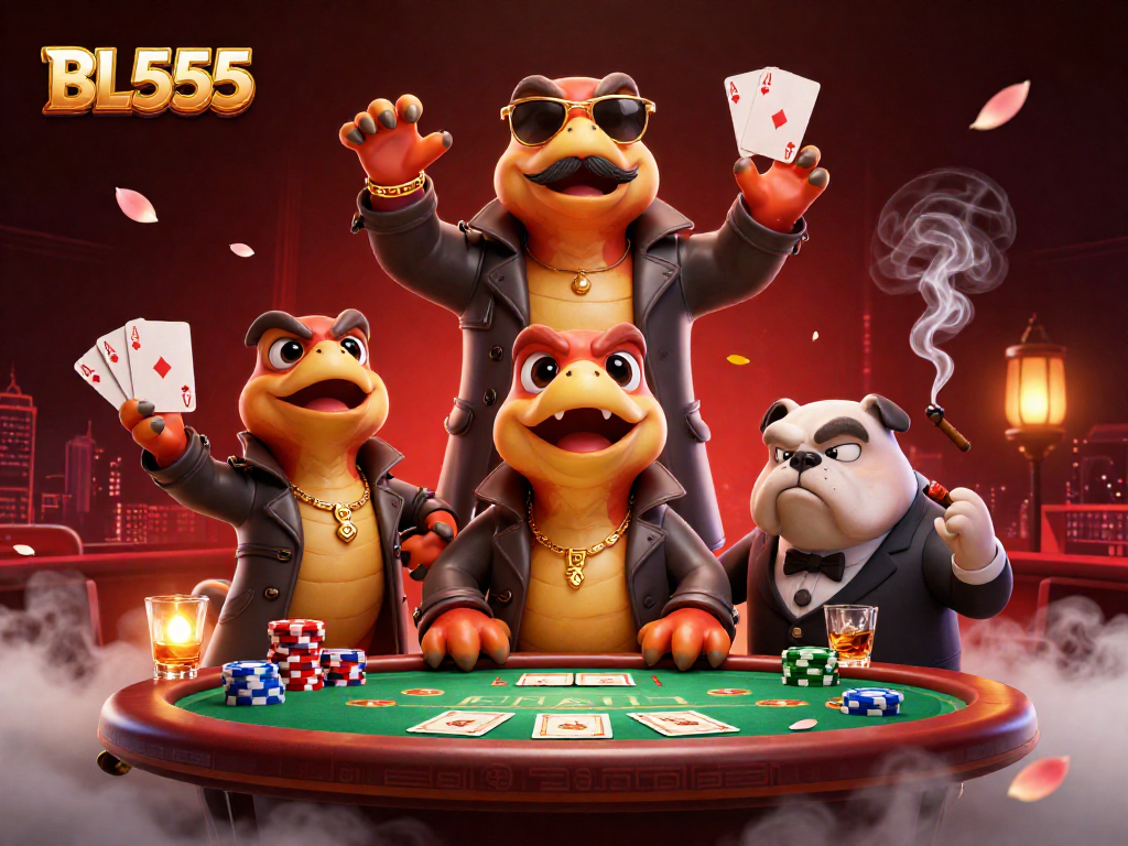 Experience the vibrant entertainment with BL555 as raptors attempt entry into a VIP casino lounge.